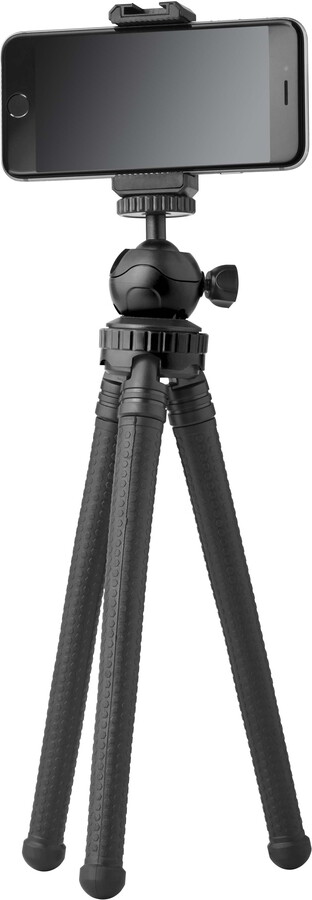 onn Adjustable Mini Tripod Stand for Compact Cameras, GoPro Cameras, and Smartphones