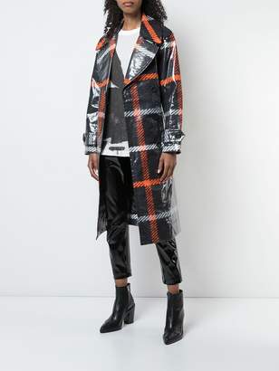 Marc Jacobs plaid print belted trench coat