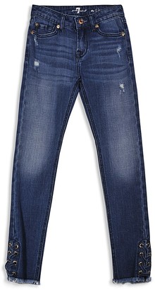 7 For All Mankind Girls' Laced Skinny Jeans - Little Kid