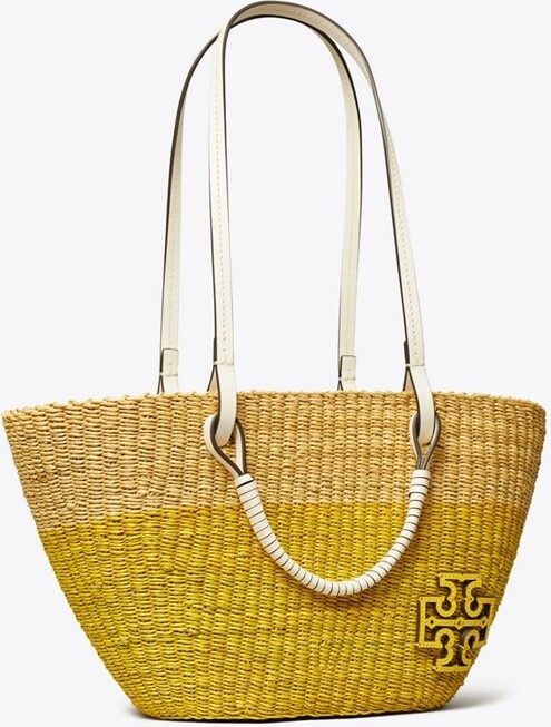 Tory Burch Floral-Embroidered Straw Tote Bag - ShopStyle