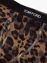 Thumbnail for your product : Tom Ford Leopard-print Cotton-blend Jersey Boxer Briefs - Beige Multi