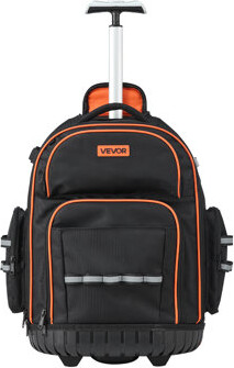 Rolling Tool Backpack 45 Pockets Heavy Duty Roller Tool Bag on Wheels