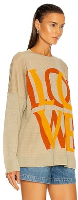 Loewe Love Jacquard Sweater in Beige