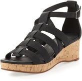 Thumbnail for your product : Eileen Fisher Bevy Stretch-Strap Cork Wedge, Black