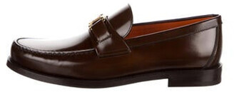 Louis Vuitton Leather Chain-Link Accents Loafers w/ Tags Brown - ShopStyle