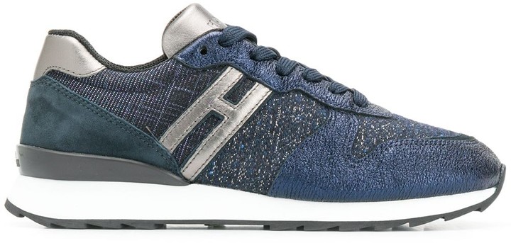 metallic blue sneakers