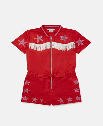 Stella McCartney Star Fringed All-In-One, Woman, Red