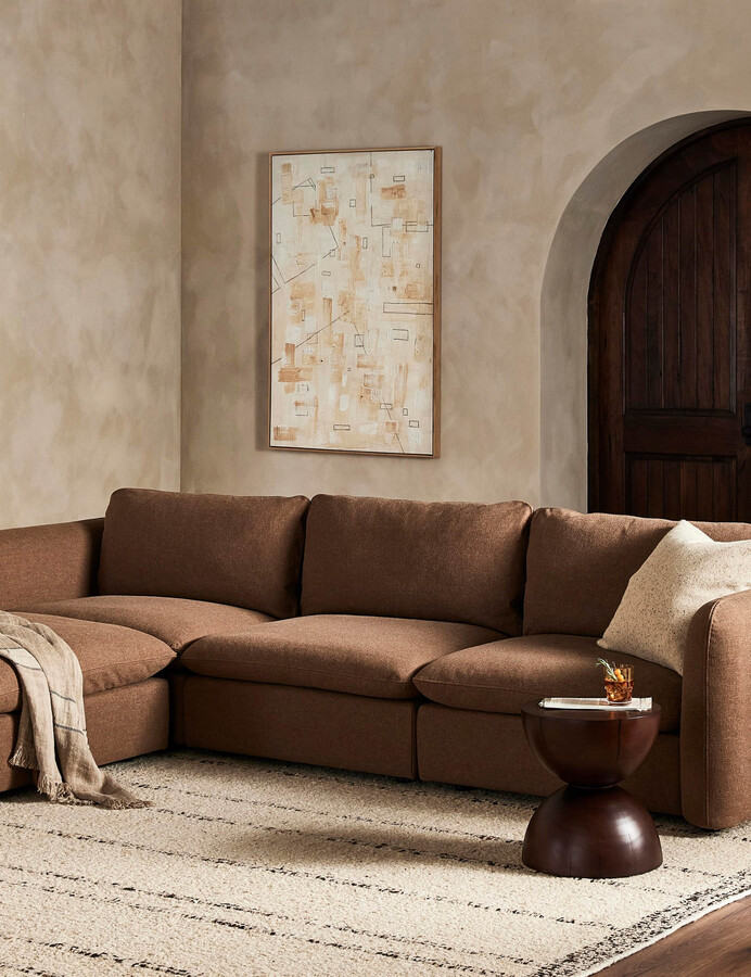 Lulu and Georgia Verbena Sectional Sofa With Ottoman