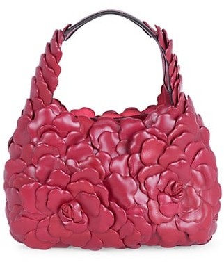 Valentino Garavani Small Atelier Rose 03 Leather Hobo Bag