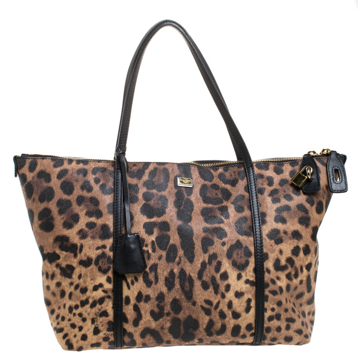 black and leopard print handbag