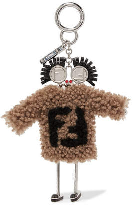 Fendi Shearling And Leather Keychain