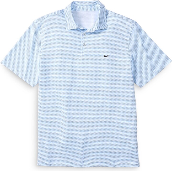 Vineyard Vines Big & Tall Wave Print Sankaty Performance Polo Shirt