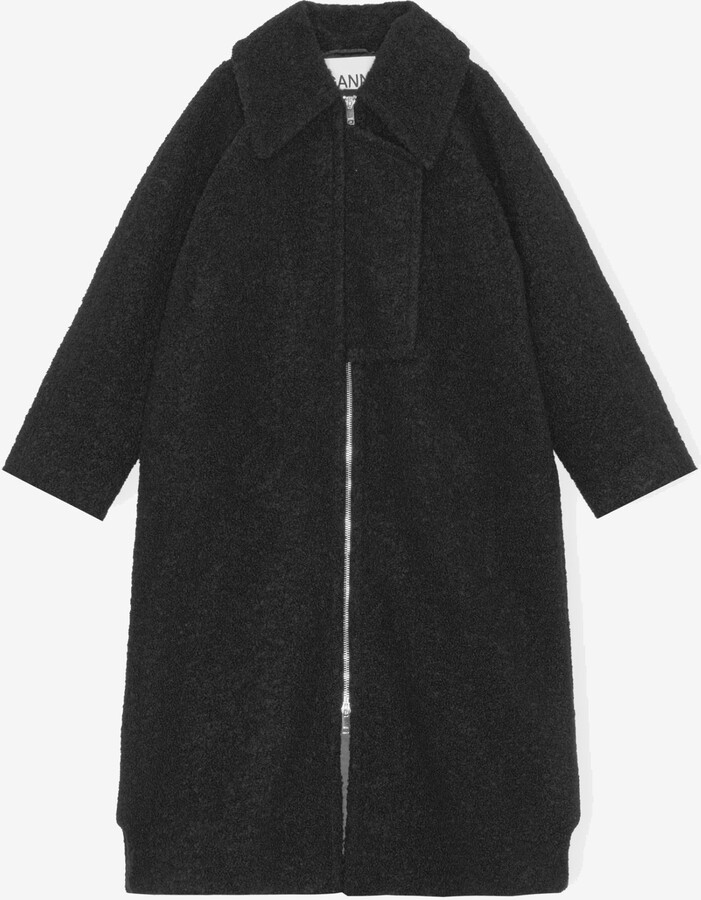 Ganni Boucle Wool Coat | Shop The Largest Collection | ShopStyle