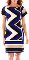 Thumbnail for your product : Studio 1 Dolman-Sleeve Chevron Print Dress