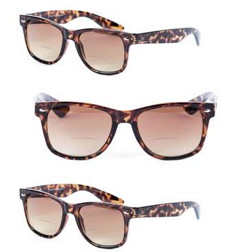 Mass Vision 3 Pair of Classic Wayfarer Bifocal Sunglasses - Outdoor Reading Sunglasses (, 2.0)