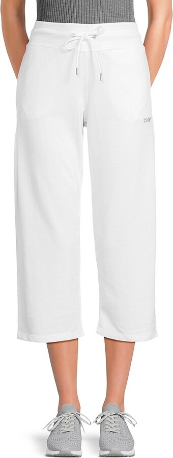 Mini Stud Logo Cropped Wide-Leg Pants