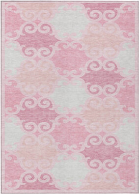HomeRoots 8' X 10' Pink And Gray Trellis Washable Indoor Outdoor Area Rug