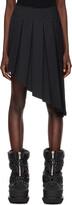 Thumbnail for your product : we11done Black Asymmetric Pleated Midi Skirt