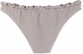 Thumbnail for your product : Ganni Ruched Striped Bikini Bottoms