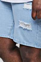 Thumbnail for your product : boohoo Mens Big And Tall Taped Waistband Denim Shorts