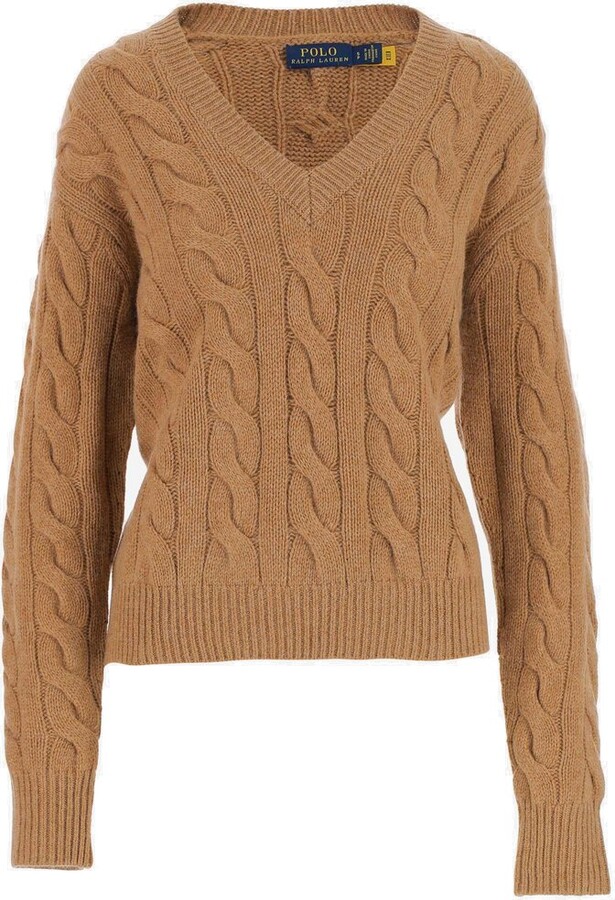 Polo Ralph Lauren Cable Knit V-neck Sweater | Shop the world's largest  collection of fashion | ShopStyle