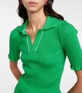 Thumbnail for your product : Bottega Veneta Ribbed-knit cotton polo top