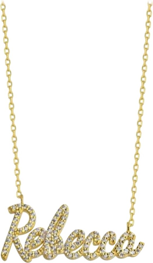 1stDibs Dainty Gold Personalized Name Necklace In 14k Solid Gold 18"