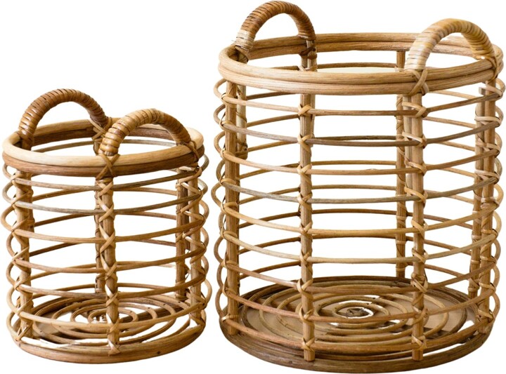 LIKHÂ Rattan Cylinder Basket, Set Of Two Storage Baskets ShopStyle
