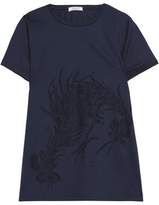 Nina Ricci Lace-Paneled Cotton-Jersey T-Shirt