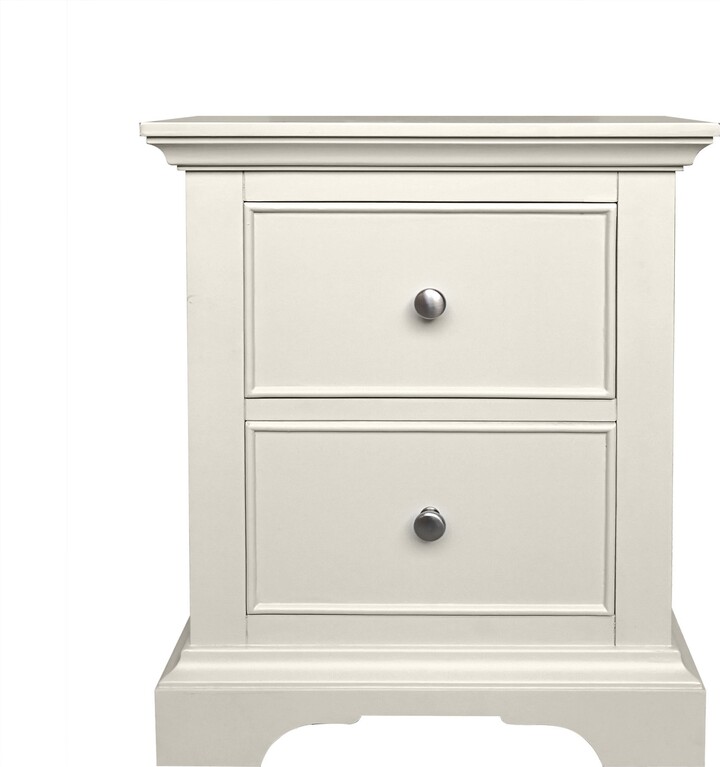 Dunelm Charlotte 2 Drawer Bedside Table, Ivory White ShopStyle Chests