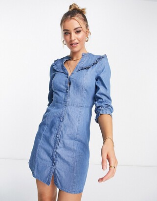 Ruffle+denim+dress | Shop the world's largest collection of 