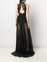 Thumbnail for your product : Philipp Plein Silk Embellished Sheer Maxi Dress