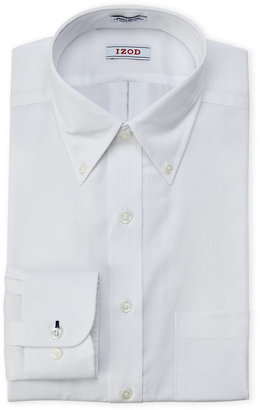 Izod White Slim Fit Wrinkle-Free Twill Shirt