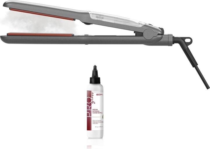 CORTEX BEAUTY PROSteamer 1 1/4-Inch Thermolon Plated Argan Infusion Vapor Flat Iron Set