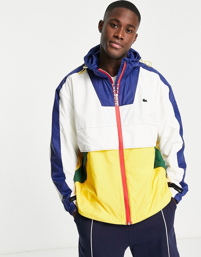 Lacoste Live jacket in cream & navy - ShopStyle