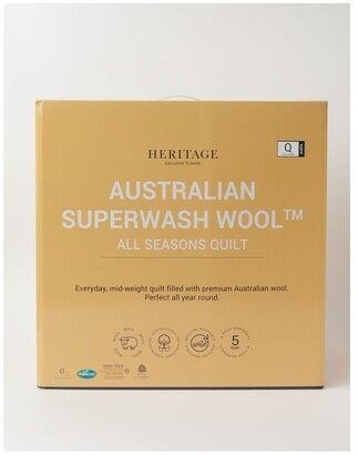 Heritage Australian Superwash All Seasons Quilt White Super