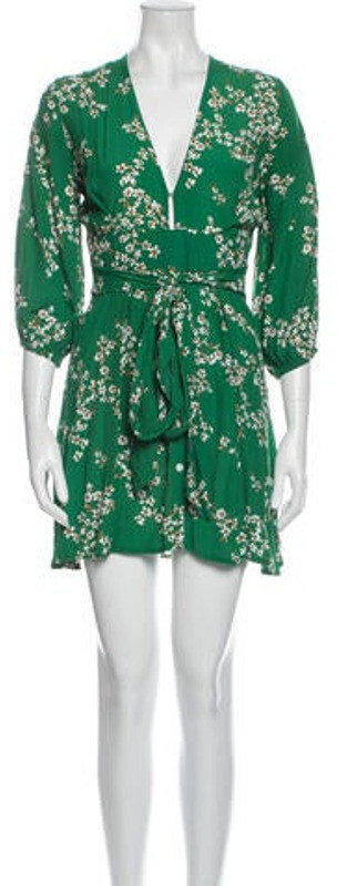 faithfull the brand green floral dress