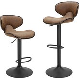Thumbnail for your product : 17 Stories Bar Stools Set Of 2 Counter Height, Swivel Barstools With Footrest And Back, Height Adjustable Modern Bar Chairs