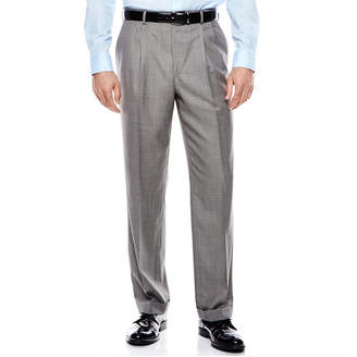 STAFFORD Stafford Travel Sharkskin Pleated Suit Pants - Classic Fit