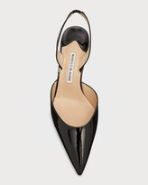Thumbnail for your product : Manolo Blahnik Carolyne Low-Heel Patent Halter Pumps