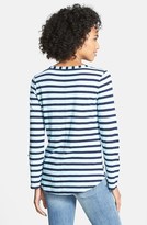 Thumbnail for your product : Caslon Stripe Roll Sleeve Tee (Regular & Petite)