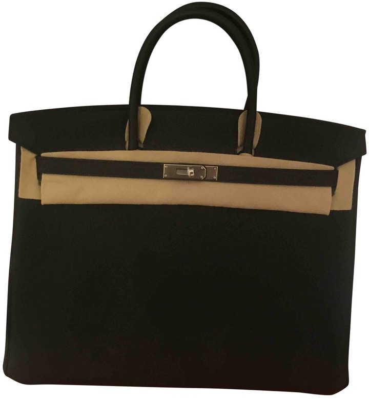 Hermes Birkin 40 Black Leather Handbags ShopStyle Bags
