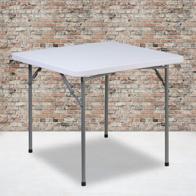Flash Furniture Parker 2.81-Foot Square Plastic Folding Table - Card Table/Game Table