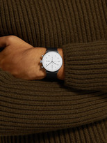 Thumbnail for your product : Junghans Limited Edition Max Bill Chronoscope 40mm Stainless Steel And Leather Watch And Table Clock Set, Ref No. 363/2919.01