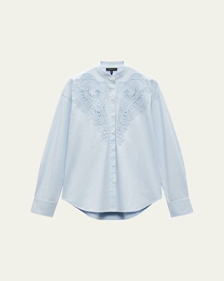 Rag & Bone Ainsley Long-Sleeve Embroidered Shirt