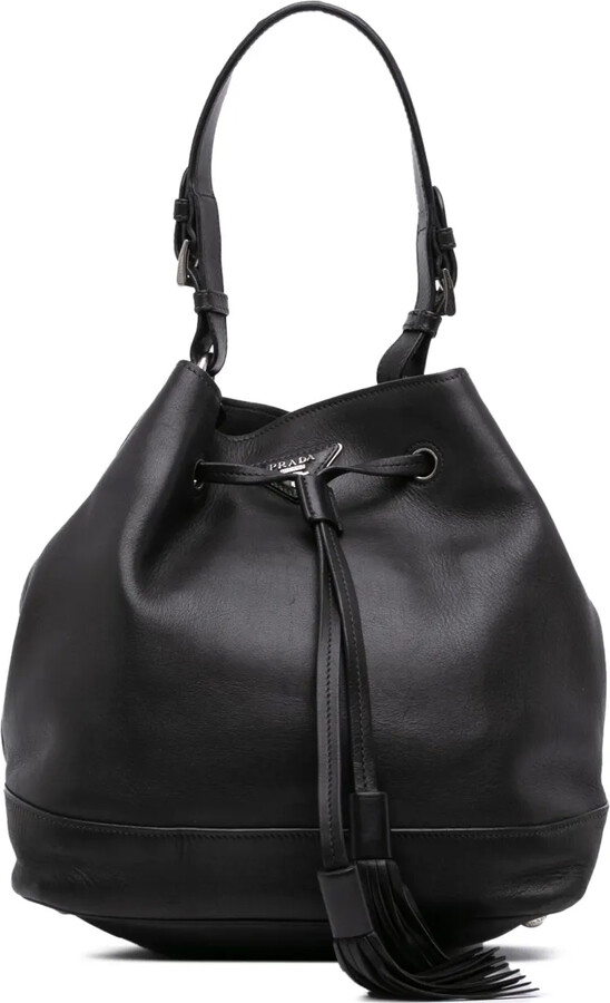 Prada Pre-Owned 2000-2025 City Calf Drawstring bucket bag