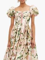 Thumbnail for your product : Dolce & Gabbana Floral-print Silk-shantung Bustier Dress - Womens - Pink Multi