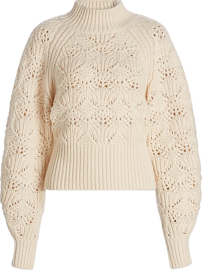 Zimmermann Women's Hypnotic Wool Cable-Knit Sweater - Chalk - Size 0