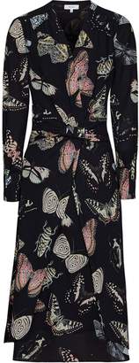 Reiss Lita - Twist Front Butterfly Printed Dress in Multi