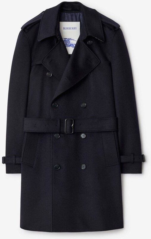 Burberry Mid-length Cashmere Trench Coat Size: 38